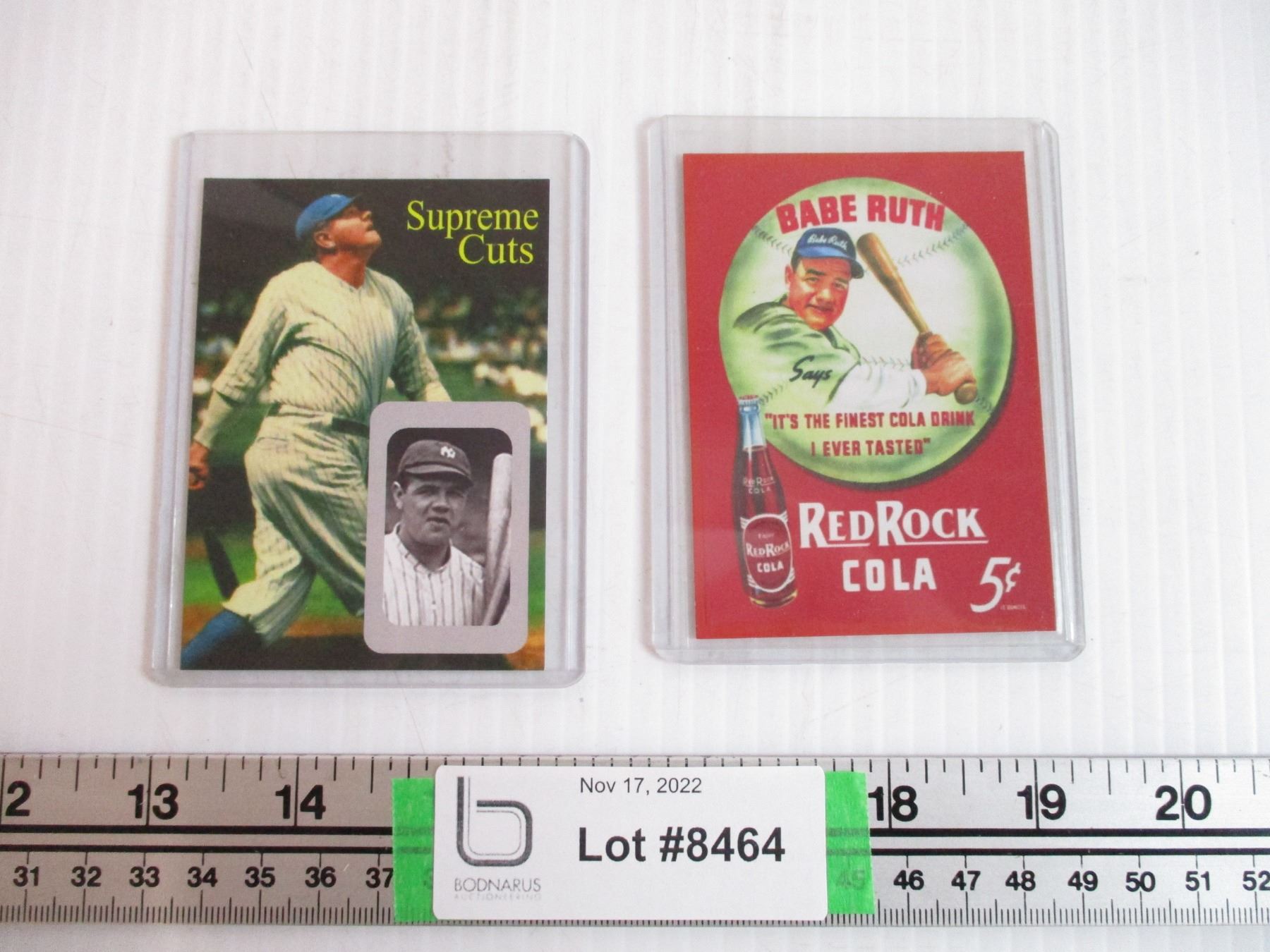 Babe Ruth Red Rock Cola Card + Supreme Cuts Sample Signature Card ...