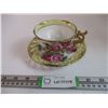 Image 1 : 3-footed teacup + saucer (gold rimmed) Antique (Castle Japan Aristocrat)