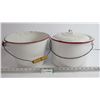 Image 1 : Enamel Pots - One Has Lid