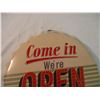 Image 2 : 15.5" round "We're Open" bottle cap tin wall hanger