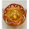 Image 2 : Northwood Marigold “Fine Cut & Roses” 3-Footed Carnival Glass 4 1/2” Tall Rose bowl