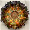 Image 2 : Fenton Cobalt Blue “Holly” Crimped 3 in 1 Edged 8 1/2” Carnival Glass Bowl - Rare Shaped Edge!