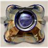 Image 2 : Northwood Cobalt Blue “Birds & Cherries” 7 1/4” Two-Handled Carnival Glass Nappy - Rare Pattern!