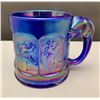 Image 1 : Imperial Glass Company Cobalt Blue Jewels “Nursery Rhymes” Mug Circa 1962 - RARE Pattern!