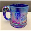 Image 3 : Imperial Glass Company Cobalt Blue Jewels “Nursery Rhymes” Mug Circa 1962 - RARE Pattern!