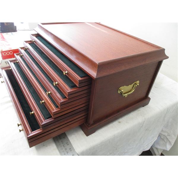 *6-Drawer Mahogany Chest Display Dresser - for Frankfurt mint coins - or jewelry