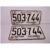 Image 2 : 1973 British Columbia Matching Pair of License Plates