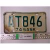 Image 1 : 1974 Saskatchewan Motorcycle/Snowmobile Plate