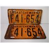 Image 2 : Set of 1950 Saskatchewan license Plates