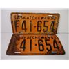 Image 2 : Set of 1950 Saskatchewan license Plates