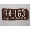 Image 2 : (1) 1949 Saskatchewan License Plate