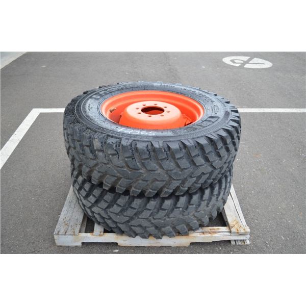 Nokian 2- 340/80R-24 70%, on 8 bolt steel rim, 6" pilot, 8" bolt circle