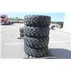 Image 2 : Dunlop Set of 4 365/70R18 tires on 8 bolt steel Kubota OEM rim, 90% tread, 8 3/4"pilot, 10 3/4" bolt