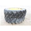 Image 1 : Pair of 525R1257 tires and 10 bolt rims, 13 1/4 bolt circle, 11 1/8 pilot
