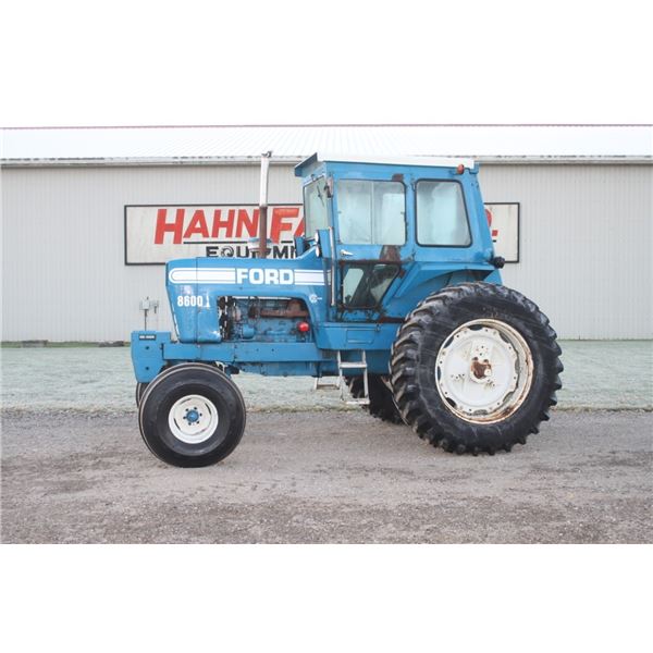 Ford 8600 2wd tractor, cab, 18.4x38, 2 remotes, 7056 hours, one owner