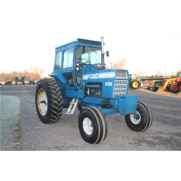 Ford 8600 2wd tractor, cab, 18.4x38, 2 remotes, 7056 hours, one owner