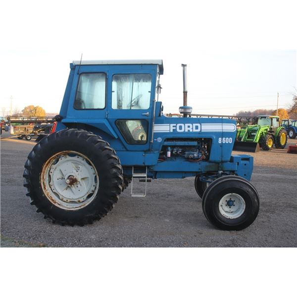 Ford 8600 2wd tractor, cab, 18.4x38, 2 remotes, 7056 hours, one owner