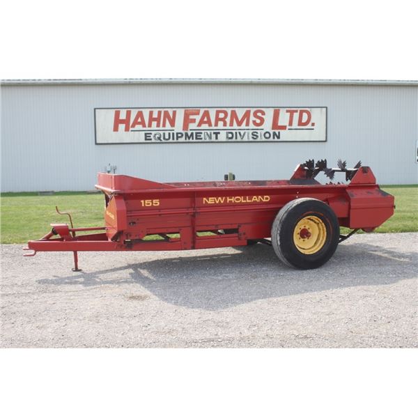 New Holland 155 single axle manure spreader, top beater, good