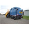Image 8 : Mack LEU600 tandem axle, garbage truck, side load, very low use, 4,100 kms, yellow, 2015, dual camer