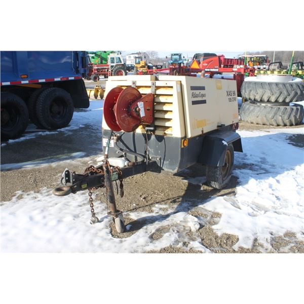 Atlas Copco XAS 96, 185 CFM portable air compressor, 4 cylinder JD engine 615 hours, local municipal