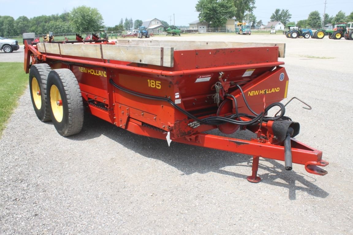 New Holland 185 tandem axle manure spreader, double beater, hydraulic