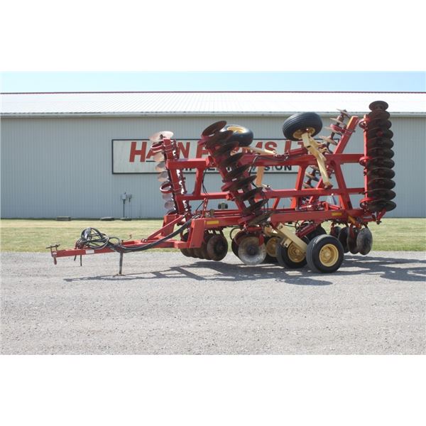Krause MDL 7300 WR 21' hydraulic folding tandem axle disc, rock flex, rear hitch with hyd outlets,