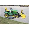 Image 5 : JD X738 4wd lawn tractor, JD high capacity 60" Drive Over deck, deluxe seat, JD front mount 47" snow