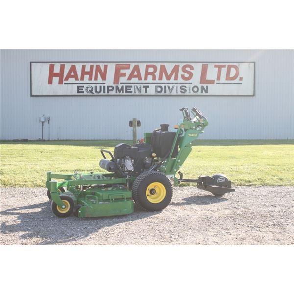 JD W48R walk behind commercial mower, 48" deck, mulching kit, single wheel ride on mower sulky, 39 h