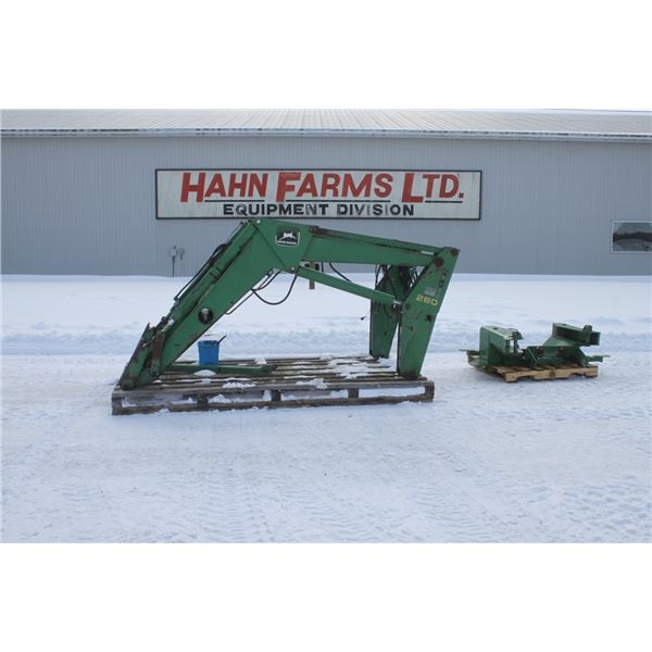 JD 280 loader with mounting frame to fit Waterloo series tractor, no bucket