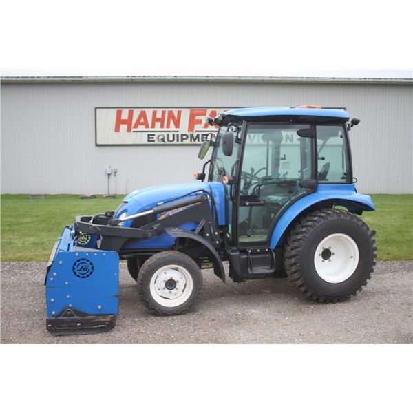 New Holland Boomer 55 4wd compact tractor, cab, air, JRTX 6'-10' extendable inverted plow, 2 remotes