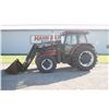 Image 1 : CIH 5240 4wd tractor, cab, air, Frey HR1120 SL high reach loader, JD 600 series QT, powershift, left
