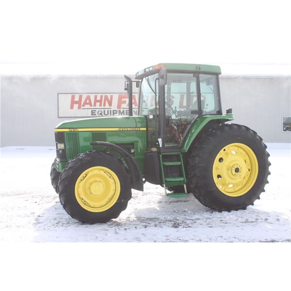 JD 7410 4wd tractor, cab, air, powerquad, 18.4R38, 3 remotes, 540 pto, rear wiper, 7140 hours
