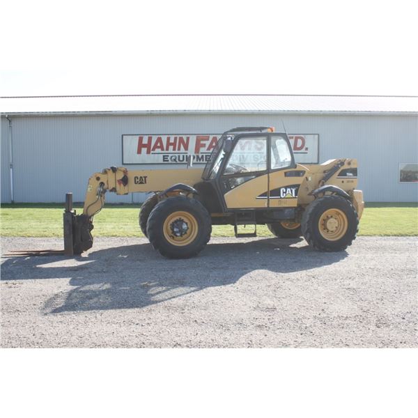 Caterpillar TH460 4wd telehandler, cab, 10,000Lb capacity, 44' reach, hydraulic levelling, hydraulic
