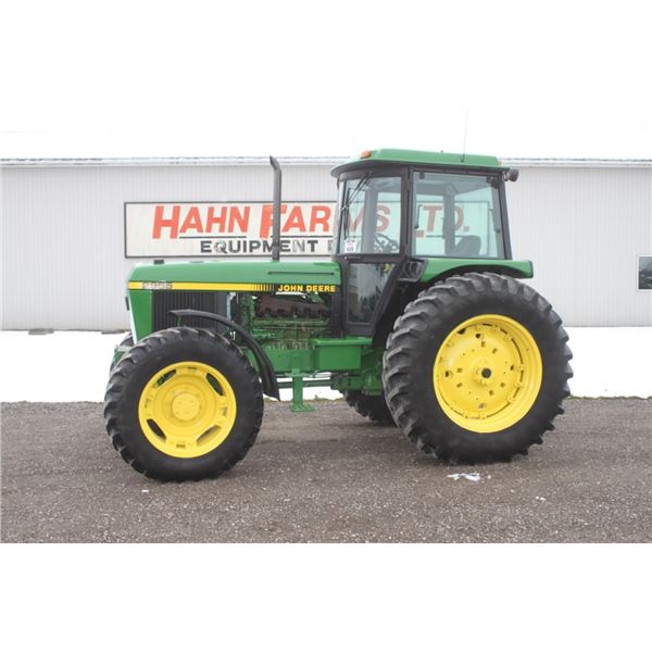 JD 2955 4wd tractor, cab, air, hi/lo, 18.4x38, R&P axle, 2 remotes
