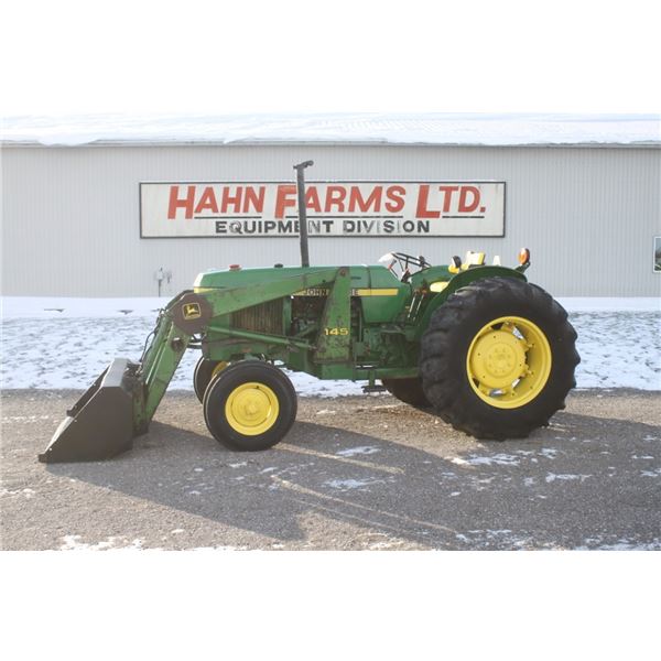 JD 2140 2wd tractor, 145 loader, hi/lo, 18.4x30, I remote