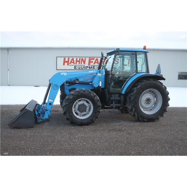 Landini Vision 100 4wd tractor, cab, air, Buhler/Allied 2596E S loader, 7' Alo bucket, 18.4x34, 3 re
