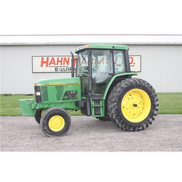 JD 6400 2wd tractor, cab, air, power quad, 16.9x38, R&P axle, 2 remotes, 6 front weights, 4031 hours
