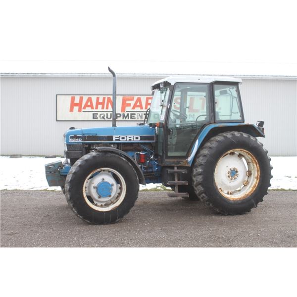 Ford 8340 SLE 4wd tractor, cab, air, powershift, 18.4x38, 2 remotes, 8 front weights, 5275 hours, lo