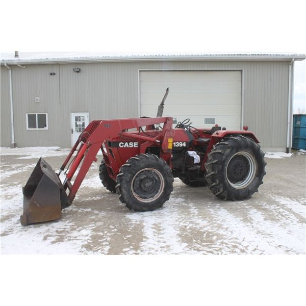 Case 1394 4wd tractor, rops, 74L loader,