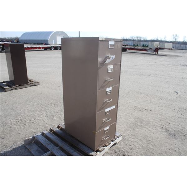 Unknown 4 drawer brown filing cabinet, 32"x18"x58"