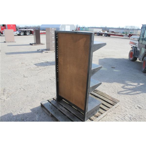 Unknown black and red 4 shelf display, 30"x16" base, 54" high