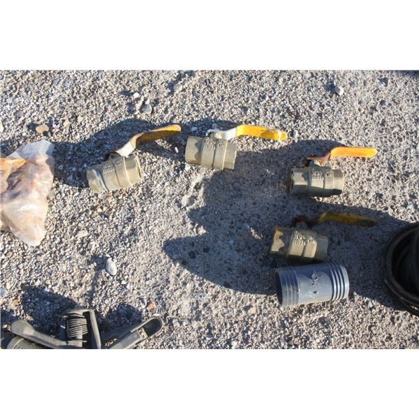 used 4 - Rain Bird sprinklers, 4- shut off valves, extra parts