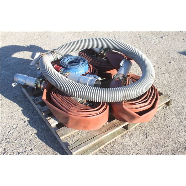Selection of 4" flex hoses with Wade Rain 4" couplers, 1 - 2" hose