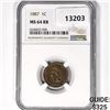 Image 1 : 1887 Indian Head Cent NGC- MS64 RB