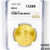 Image 1 : 1924 $20 Gold Double Eagle NGC- MS63