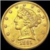 Image 1 : 1881 $5 Gold Half Eagle CLOSELY UNCIRCULATED