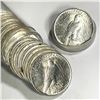 Image 2 : (20) Coin Roll Varied Dates Peace Silver Dollars