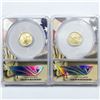 Image 2 : 2 Coin Set 2021 Gold $5 Eagle, T1 & 2 ANACS- MS70