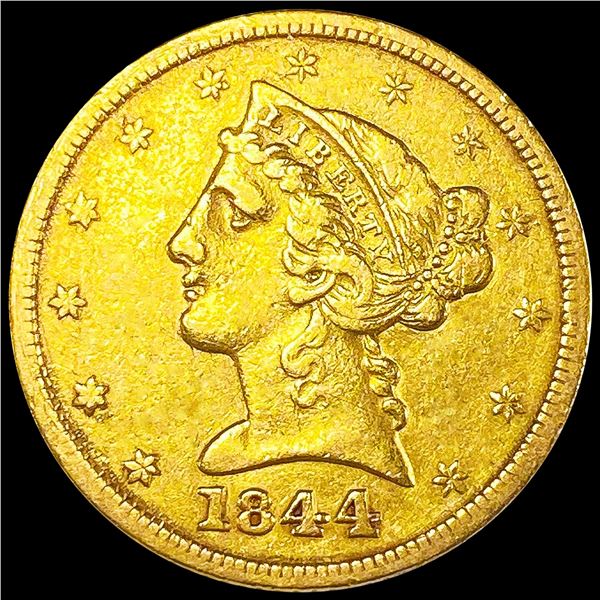 1844 $5 Gold Half Eagle UNCIRCULATED