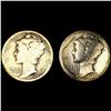 Image 1 : 1921-D (2) Mercury Dimes NICELY CIRCULATED